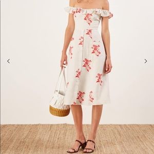 NWT Reformation Hattie Dress in Floral White